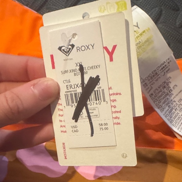 Roxy • NWT $75 reversible Floral Bikini Bottoms RW1 - Picture 3 of 5